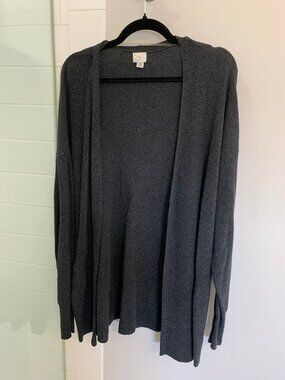 A new day Womens Gray Open Front Cardigan Sweater Long Sleeve